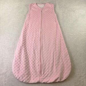 BabyinaBag Pink Minky Dot Sleep Sack Wearable Blanket Medium Cotton Lined